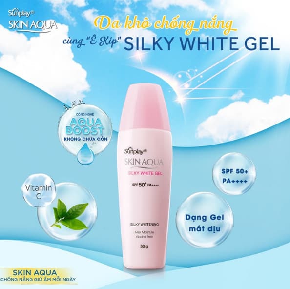 Kem chống nắng Sunplay Skin Aqua Silky White Gel